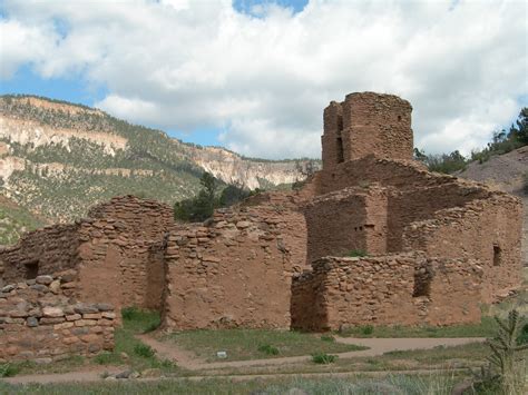 Jemez State Monument consists of the ruins of an ancient pueblo of the ...