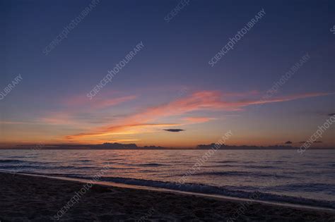 Sunset over Lake Michigan, USA - Stock Image - C047/5037 - Science Photo Library