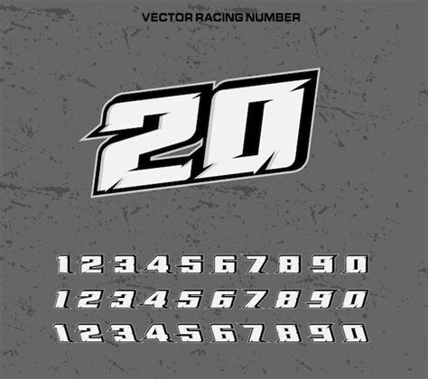 Premium Vector | Racing typography font with numbers