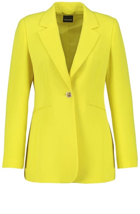 Taifun Vibrant Lime Long Line Tailored Blazer - Jackets from Shirt Sleeves UK