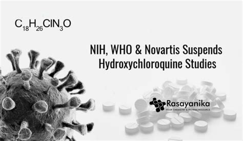 Hydroxychloroquine Clinical Trials Halted-NIH, WHO, Novartis Halted Trials