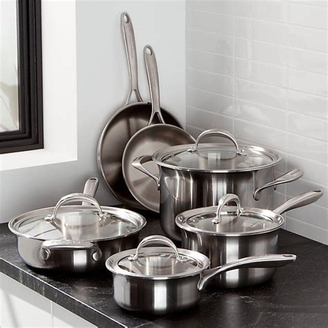 KitchenAid ® 10-Piece Triply Stainless Steel Cookware Set | Kitchen Pot ...