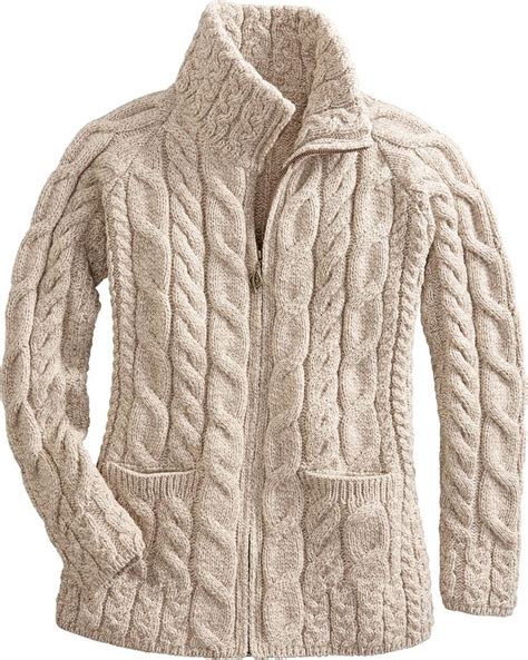 Women's Irish Supersoft Wool Full-Zip Cardigan | Irish sweater ...