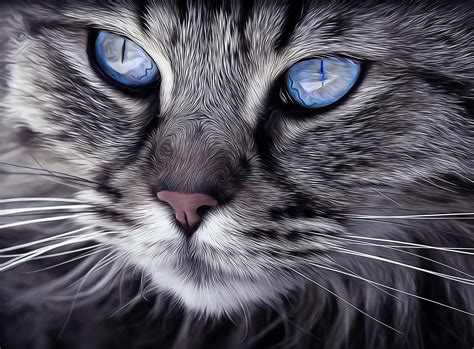 Close up of cat's face with blue eyes image - Free stock photo - Public Domain photo - CC0 Images