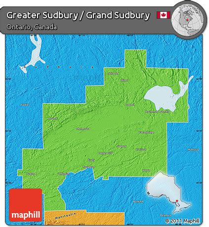 Free Political Map of Greater Sudbury / Grand Sudbury