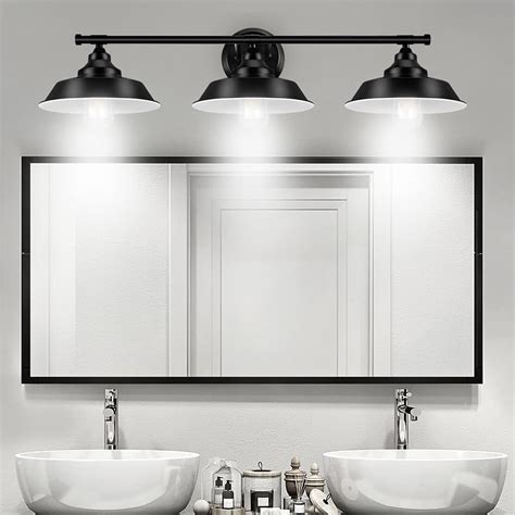 3 Lights Farmhouse Bathroom Vanity Light Fixtures Black Bathroom Vanity ...