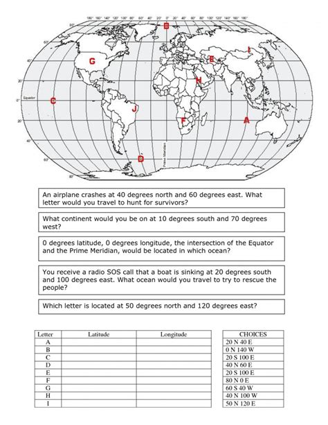 Latitude And Longitude Worksheet Answers — db-excel.com