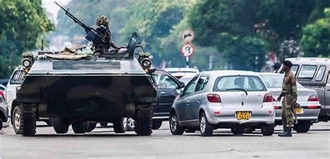 [PHOTOS] Military vehicles block road outside Zimbabwe parliament - Punch Newspapers