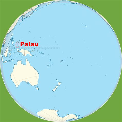 Palau location on the Pacific Ocean map