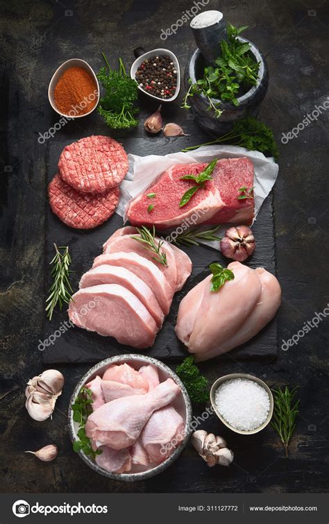 Different types of raw meat Stock Photo by ©bit245 311127772