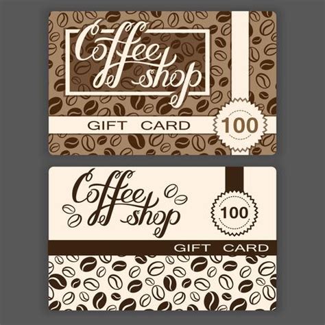 Coffee shop gift cards templates. Vector illustration of coffee shop ...