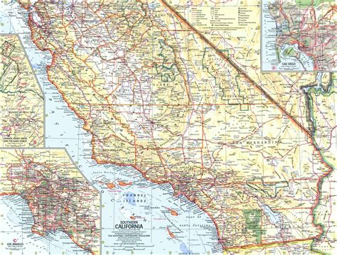 National Geographic Southern California Map 1966 | Maps.com.com