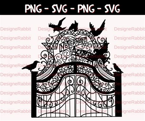 Nevermore Academy Gate Wednesday Addams Family Svg Png - Etsy