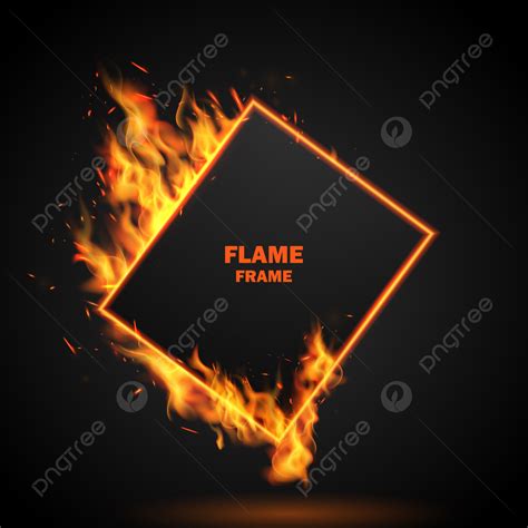 Effect Burning Red Hot Sparks Realistic Fire Flames Abstract Background, Red, Flaming, Fire ...