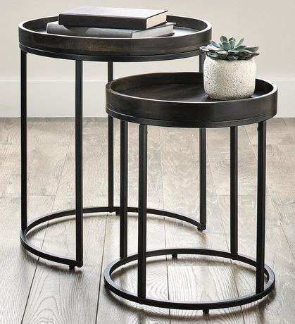 Hometrends Wooden Nesting Tables, Set of 2 Wooden Nesting Tables - Walmart.ca
