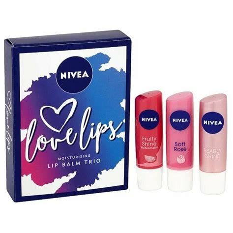 Nivea Love Lips Moisturising Lip Balm Trio Gift Set - Colour Zone Cosmetics