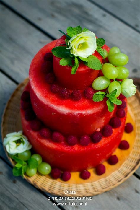 Watermelon cake www.o-lala.co.il | Fresh fruit cake, Fruity cake, Cake made of fruit