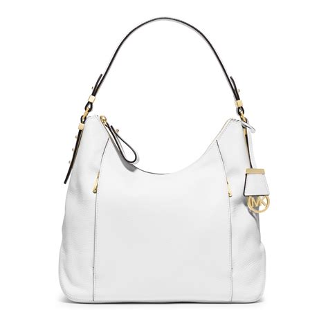 Lyst - Michael kors Bowery Large Leather Shoulder Bag in White