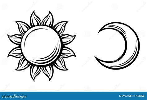 Moon And Sun Black And White Drawing All the best sun drawing black and ...