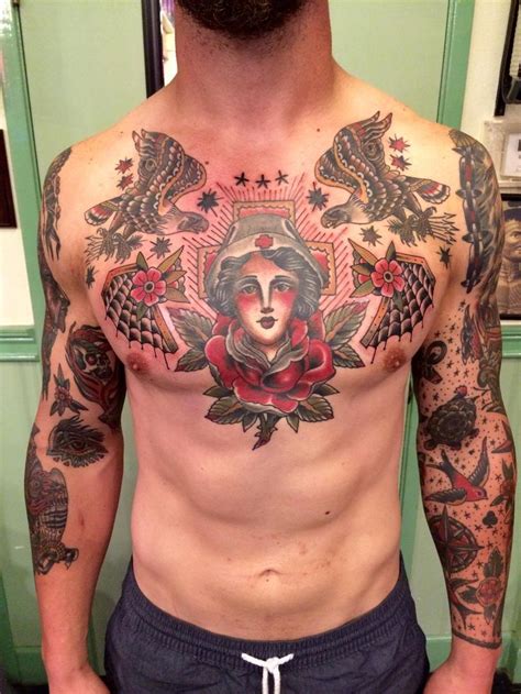 mens traditional chest tatoos - Google Search | Chest piece tattoos ...