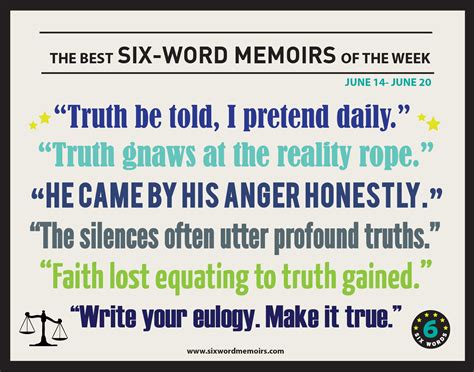 “Truth be told, I pretend daily.” The Best Six-Word Memoirs Of The Week ...