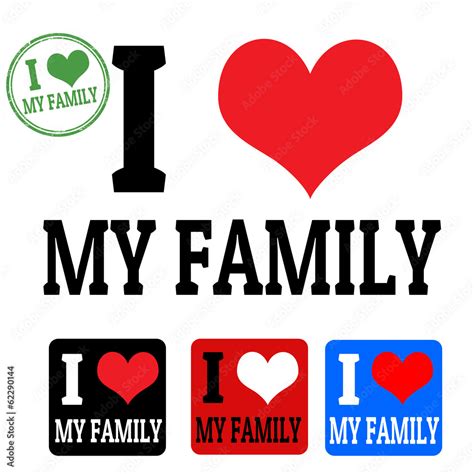 I love my family sign and labels Stock Vector | Adobe Stock