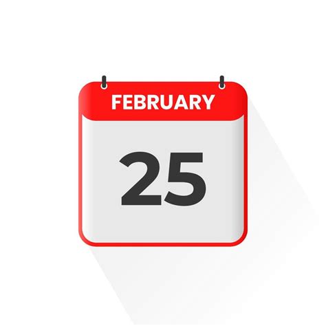 25th February calendar icon. February 25 calendar Date Month icon ...