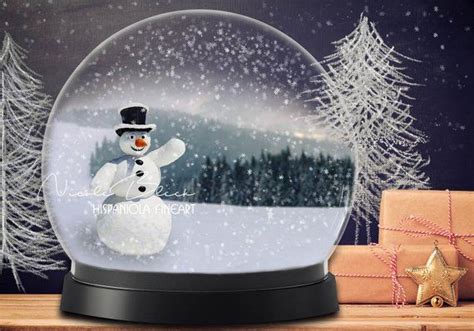 Snowman in Snow Globe Snow Globe Backdrop Christmas Backdrop Digital ...