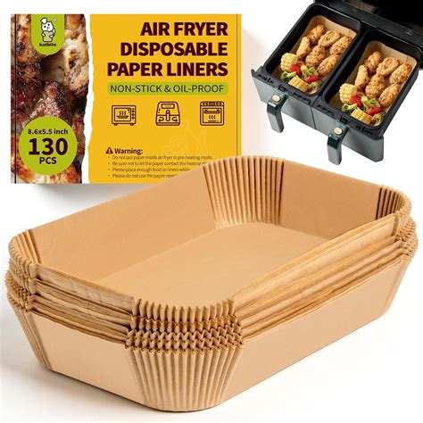 Amazon.com: Rectangle Air Fryer Disposable Liners 8.6x 5.5'', 100pcs ...