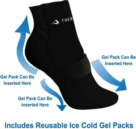 Cold Therapy Neuropathy Ice Socks w/ 4 Gel Packs Cooling Feet Ache ...