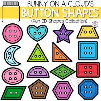 Button Shapes Clipart by Bunny On A Cloud by Bunny On A Cloud | TpT