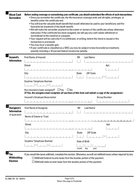 Get The Prudential Life Insurance Surrender Form 2020-2021 - Fill and Sign Printable Template ...