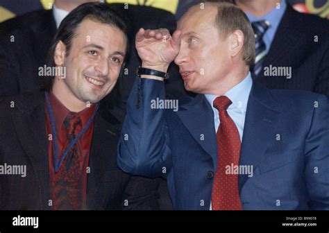 President Vladimir Putin world and European ice dancing champion Ilya Averbukh right to left in ...