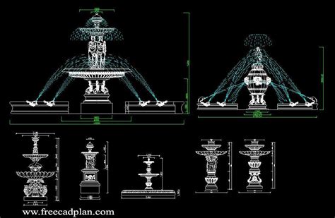 Fountain dwg cad block in autocad , free download - free cad plan