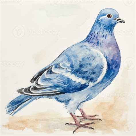 drawing of a blue dove on white background generative AI 29642287 Stock Photo at Vecteezy