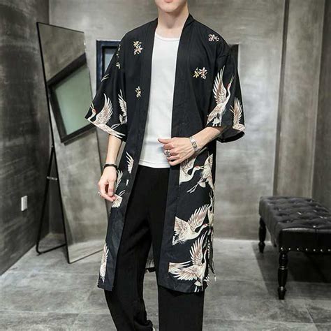 Men Kimono Jacket | Kimono fashion, Pakaian kimono, Mode pakaian jepang