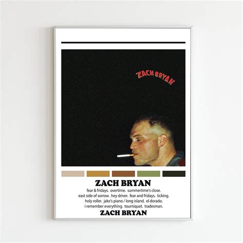 Zach Bryan ''zach Bryan Album Poster Color - Etsy