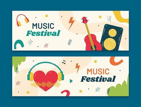 Premium Vector | Music festival horizontal banner template