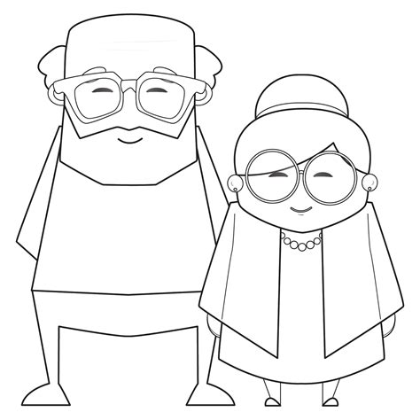 Grandparents Clipart Black And White