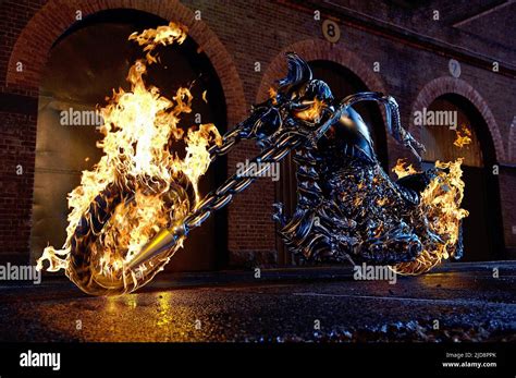 FLAMING MOTORCYCLE, GHOST RIDER, 2007 Stock Photo - Alamy