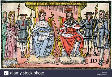 Stock Photo - William and Mary the Protestants Joy ruling England after ...