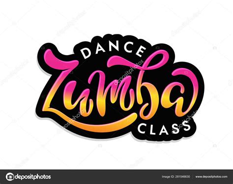 Zumba Fitness Class Dance Hand Drawn Doodle Lettering Label Art Stock ...