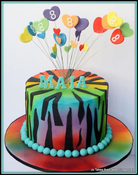 Rainbow Zebra stripes - Decorated Cake by Jo Finlayson - CakesDecor