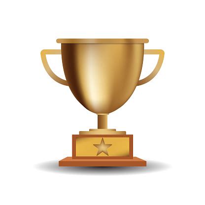 Trophy Vector Emoji Illustration Isolated On White Background Stock ...