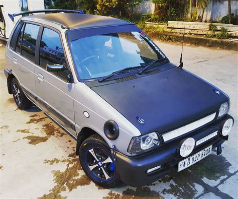 Modified Black-Grey Maruti 800 with Spoiler - ModifiedX