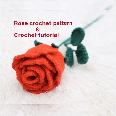 Rose Flower Crochet Tutorials, How to Crochet Rose, Crochet PDF ...