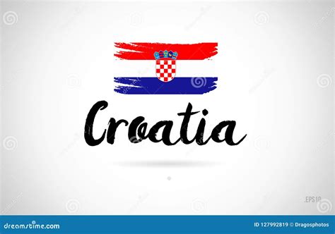 Croatia Country Flag Concept with Grunge Design Icon Logo Stock Vector ...