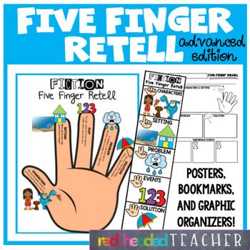 Five Finger Retell Bookmark, Poster, and Graphic Organizer | TpT