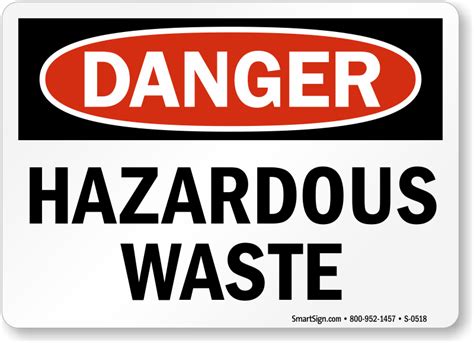 Danger Hazardous Waste Sign, SKU: S-0518 - MySafetySign.com