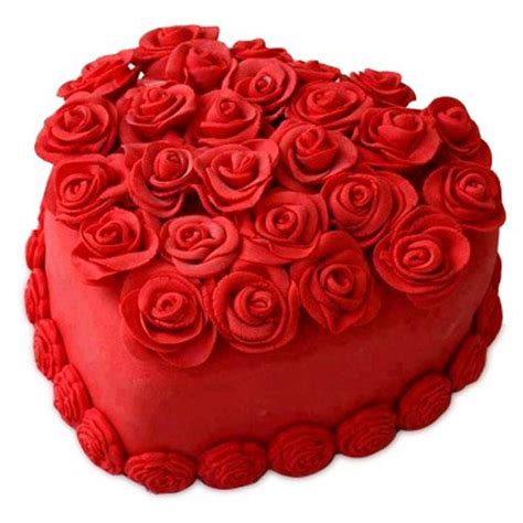 Red Rose Heart Cake, Same Day & Midnight Delivery